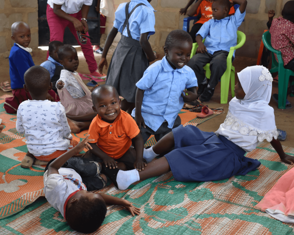 Tanzania children lunchtime at school